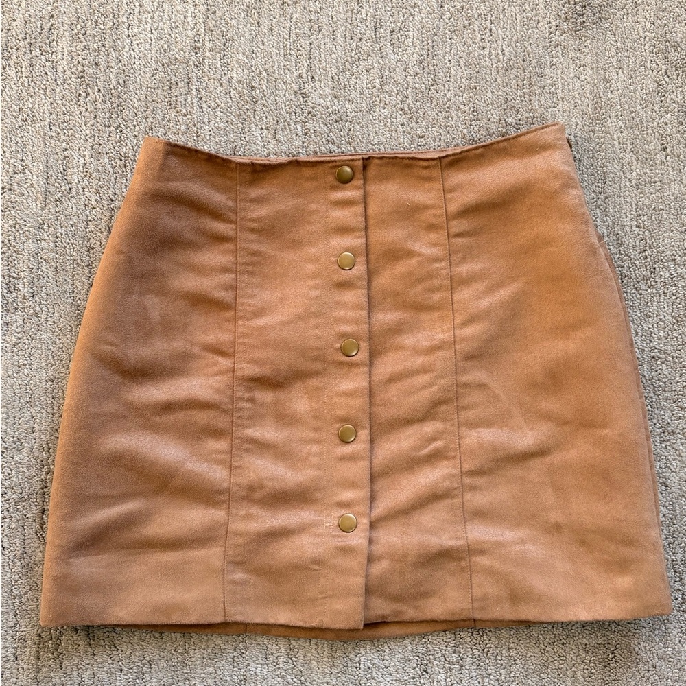 GAP Tan Button-Down Mini Skirt